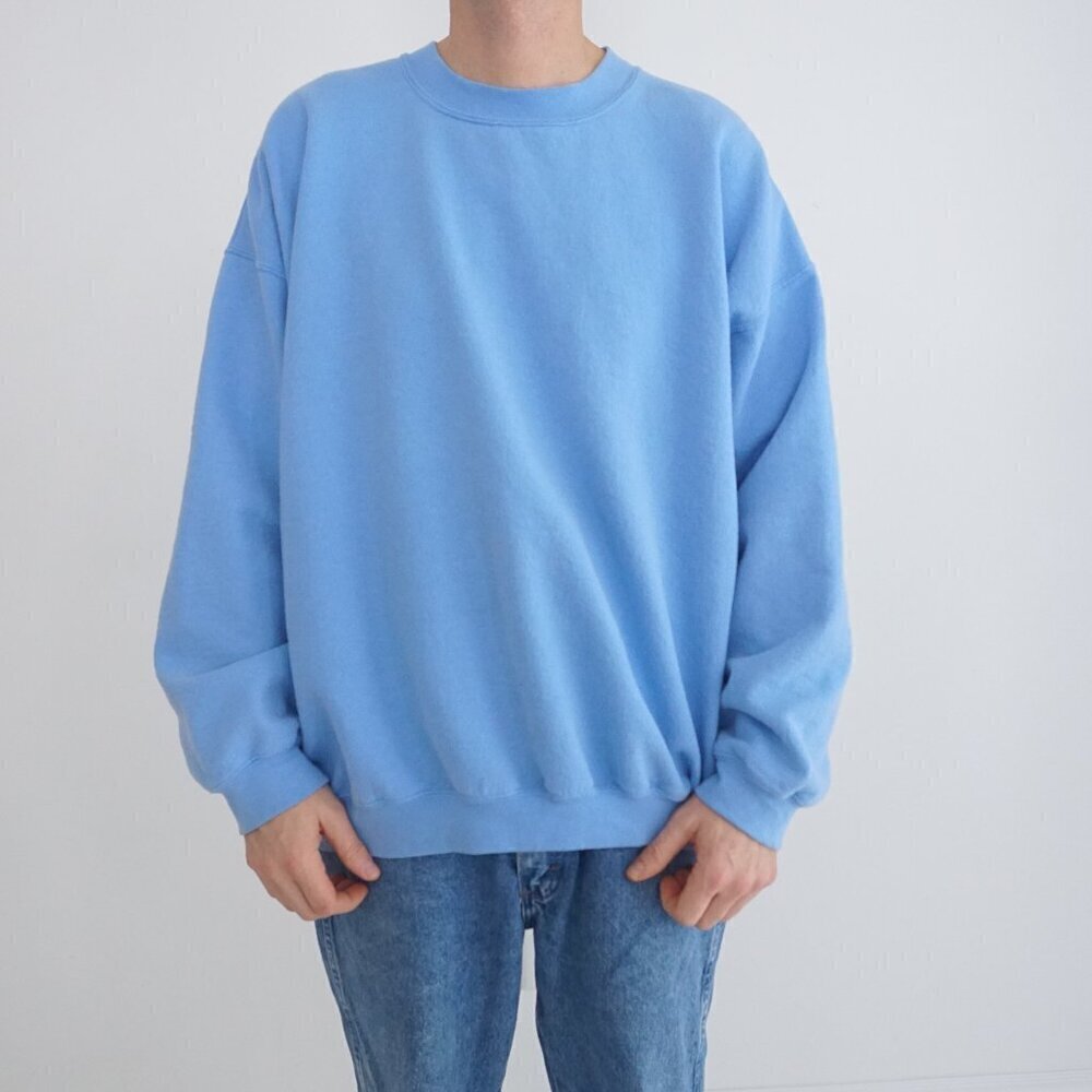 Gildan Heavy Blend Blue Boxy Fit Cotton Crewneck Sweater 2XL